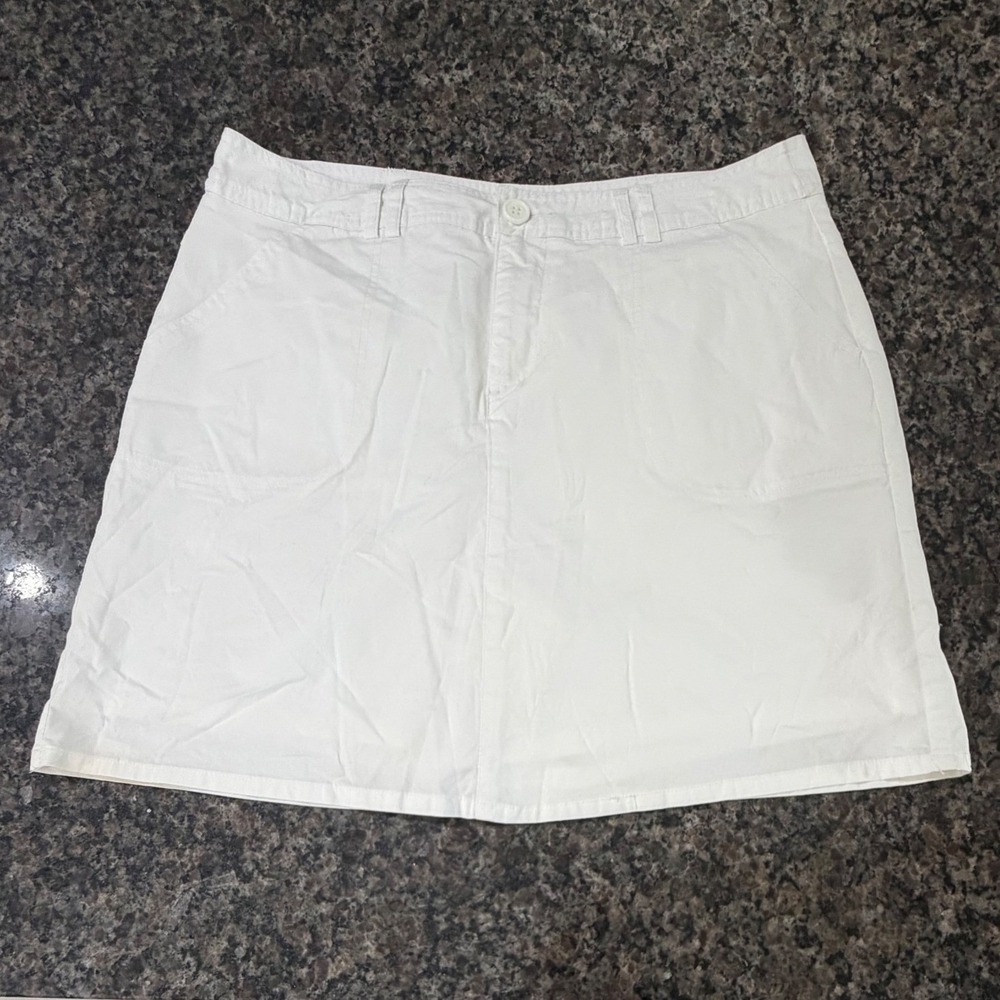 White Stag Womens White Cotton Blend Skort Size 10 Casual Summer Skirt Shorts